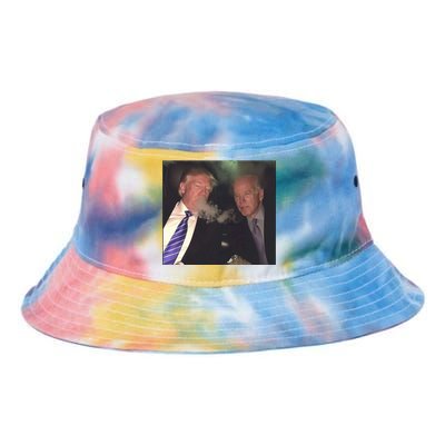 Trump And Biden Smoking Weed Tie Dye Newport Bucket Hat