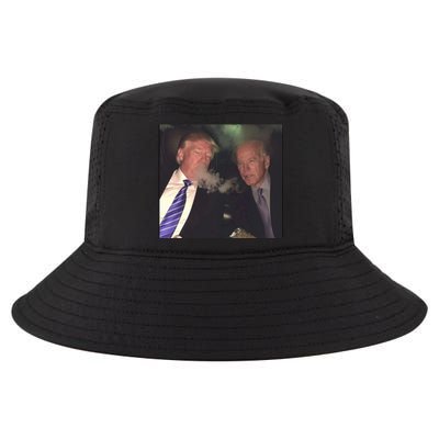 Trump And Biden Smoking Weed Cool Comfort Performance Bucket Hat