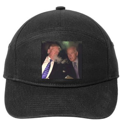 Trump And Biden Smoking Weed 7-Panel Snapback Hat