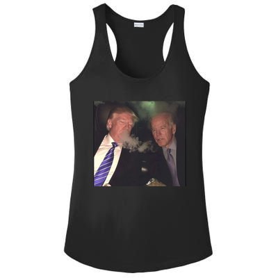 Trump And Biden Smoking Weed Ladies PosiCharge Competitor Racerback Tank