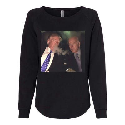 Trump And Biden Smoking Weed Womens California Wash Sweatshirt