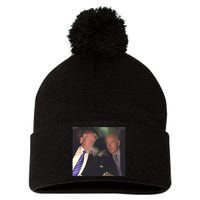 Trump And Biden Smoking Weed Pom Pom 12in Knit Beanie