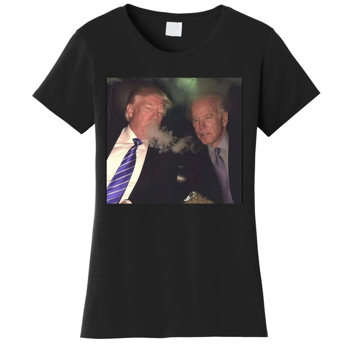 Trump And Biden Smoking Weed Women's T-Shirt