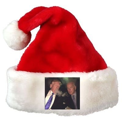 Trump And Biden Smoking Weed Premium Christmas Santa Hat