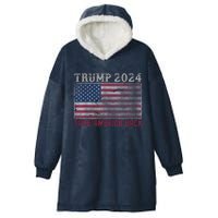 Take America Back Vintage Faded Trump 2024 Hooded Wearable Blanket