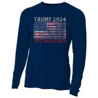 Take America Back Vintage Faded Trump 2024 Cooling Performance Long Sleeve Crew