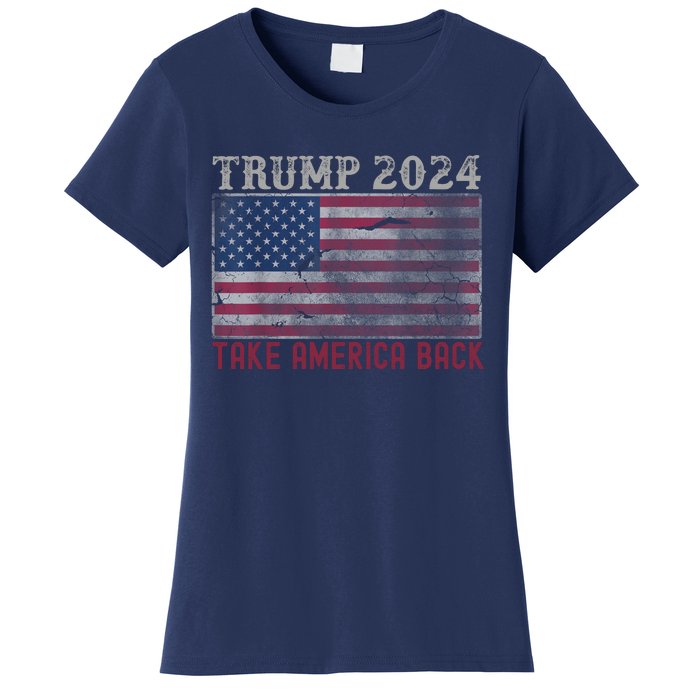 Take America Back Vintage Faded Trump 2024 Women's T-Shirt