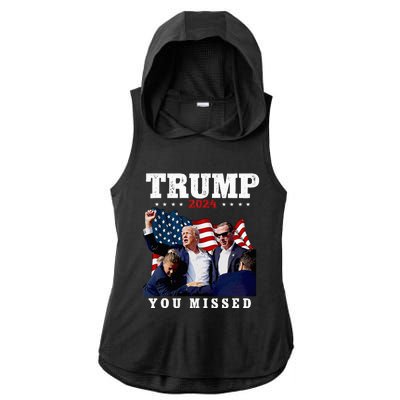 Trump Assasination Bloody Ear Bleeding Butler Pa Trump Ladies PosiCharge Tri-Blend Wicking Draft Hoodie Tank