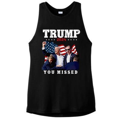 Trump Assasination Bloody Ear Bleeding Butler Pa Trump Ladies PosiCharge Tri-Blend Wicking Tank