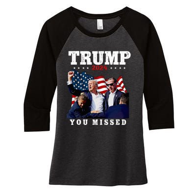 Trump Assasination Bloody Ear Bleeding Butler Pa Trump Women's Tri-Blend 3/4-Sleeve Raglan Shirt