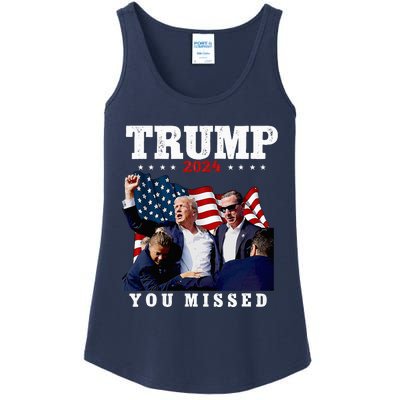 Trump Assasination Bloody Ear Bleeding Butler Pa Trump Ladies Essential Tank