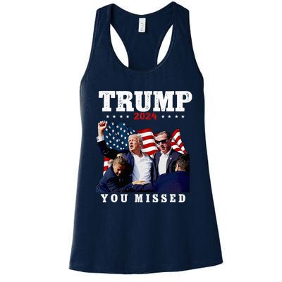 Trump Assasination Bloody Ear Bleeding Butler Pa Trump Women's Racerback Tank