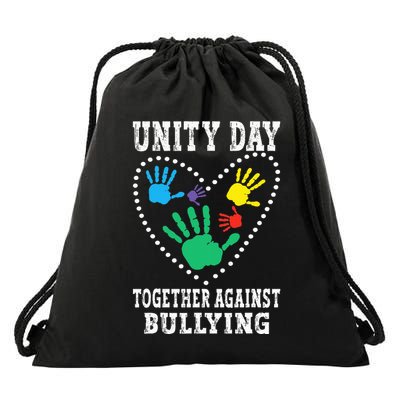 Together Against Bullying Orange Anti Bully Unity Day Drawstring Bag