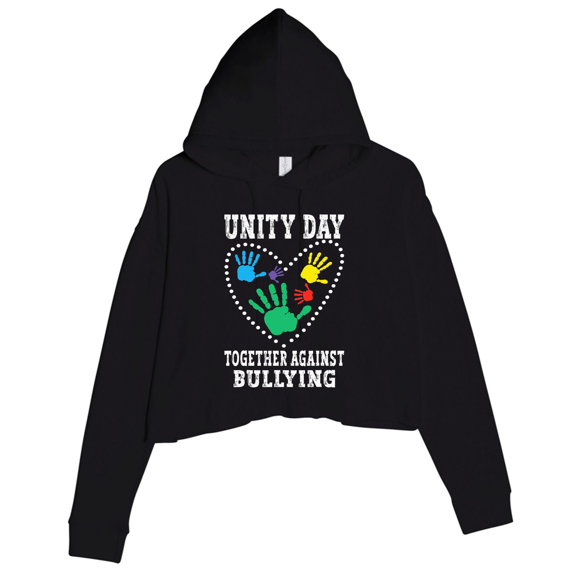 Together Against Bullying Orange Anti Bully Unity Day Crop Fleece Hoodie