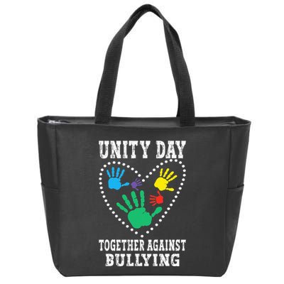 Together Against Bullying Orange Anti Bully Unity Day Zip Tote Bag