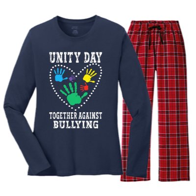 Together Against Bullying Orange Anti Bully Unity Day Women's Long Sleeve Flannel Pajama Set 