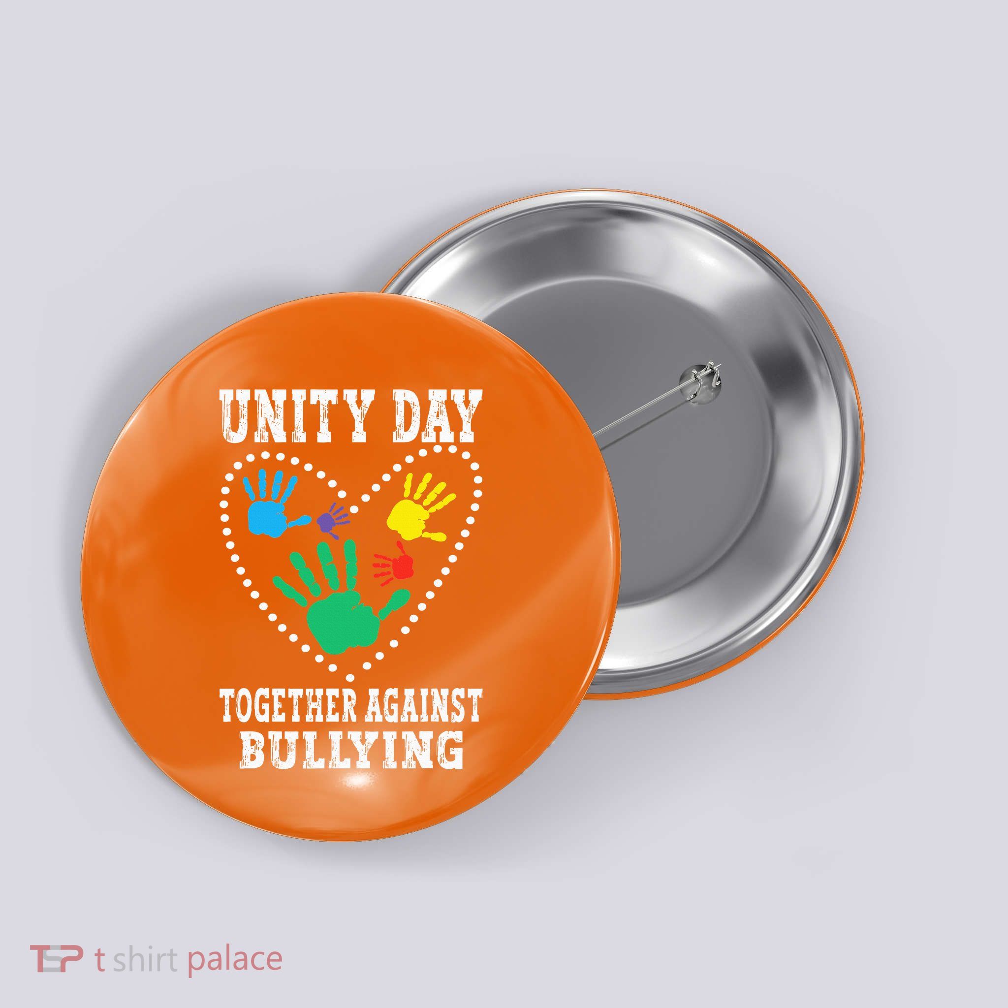 Together Against Bullying Orange Anti Bully Unity Day Button