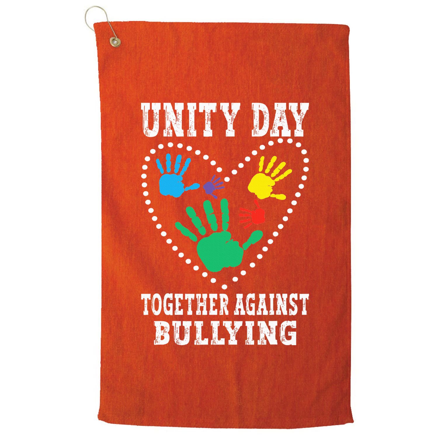 Together Against Bullying Orange Anti Bully Unity Day Golf Towel