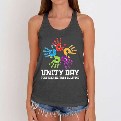 Together Against Bullying Anti Bullying Orange Unity Day Women's Knotted Racerback Tank