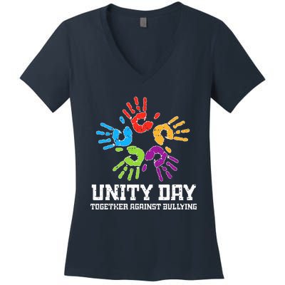 Together Against Bullying Anti Bullying Orange Unity Day Women's V-Neck T-Shirt