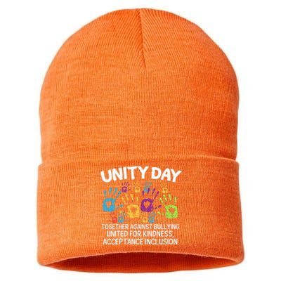 Together Against Bullying Orange Anti Bullying Unity Day Sustainable Knit Beanie