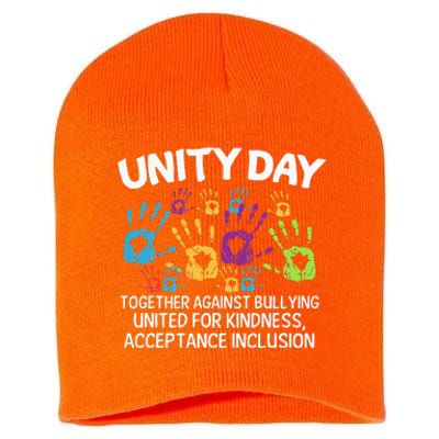 Together Against Bullying Orange Anti Bullying Unity Day Short Acrylic Beanie