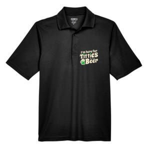 Titties And Beer Funny St Patricks Day Men's Origin Performance Pique Polo