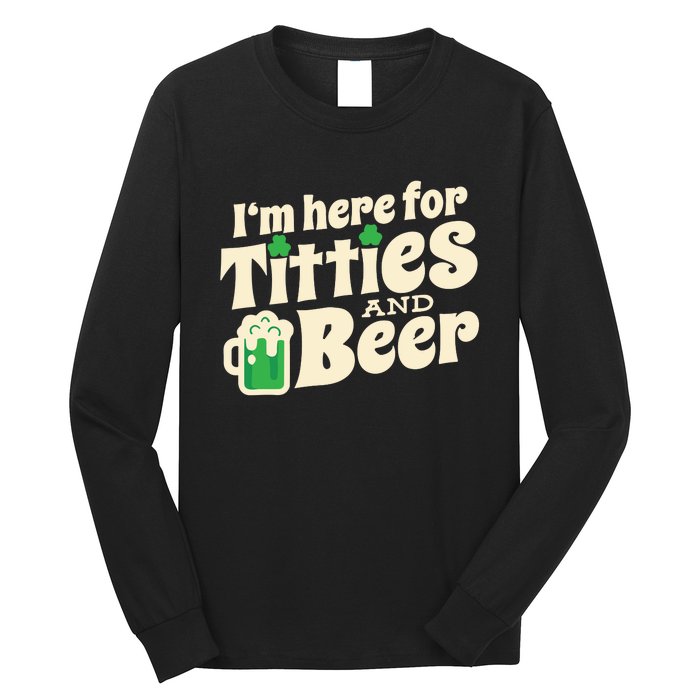 Titties And Beer Funny St Patricks Day Long Sleeve Shirt