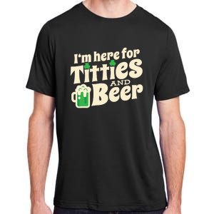 Titties And Beer Funny St Patricks Day Adult ChromaSoft Performance T-Shirt