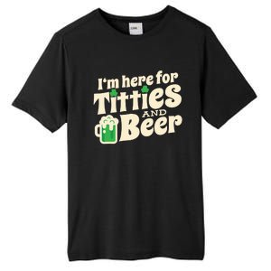 Titties And Beer Funny St Patricks Day Tall Fusion ChromaSoft Performance T-Shirt