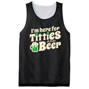 Titties And Beer Funny St Patricks Day Mesh Reversible Basketball Jersey Tank