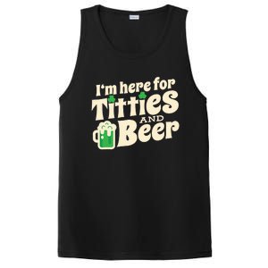 Titties And Beer Funny St Patricks Day PosiCharge Competitor Tank