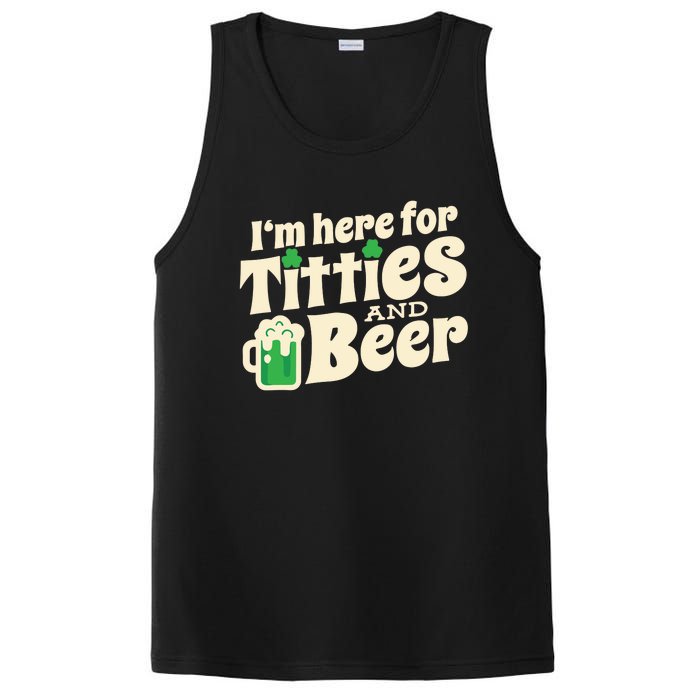 Titties And Beer Funny St Patricks Day PosiCharge Competitor Tank