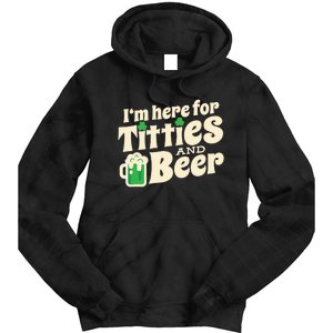 Titties And Beer Funny St Patricks Day Tie Dye Hoodie