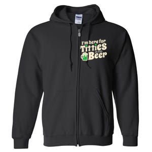 Titties And Beer Funny St Patricks Day Full Zip Hoodie