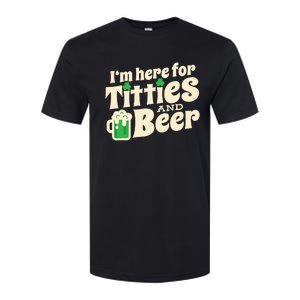 Titties And Beer Funny St Patricks Day Softstyle CVC T-Shirt