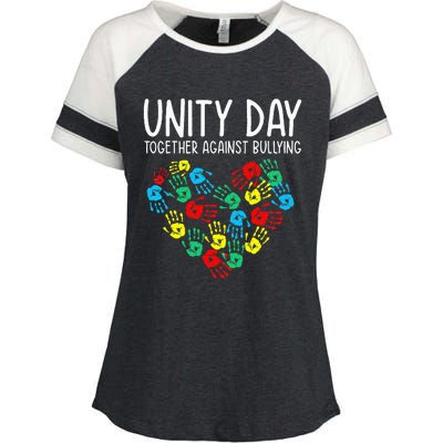 Together Against Bullying Unity Day Kindness Day Orange Enza Ladies Jersey Colorblock Tee