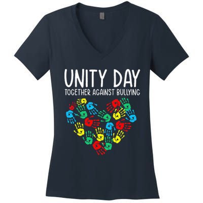 Together Against Bullying Unity Day Kindness Day Orange Women's V-Neck T-Shirt