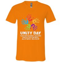 Together Against Bullying Orange Anti Bullying Unity Day V-Neck T-Shirt