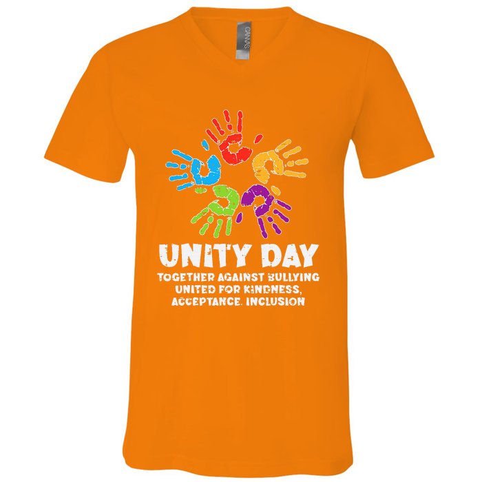 Together Against Bullying Orange Anti Bullying Unity Day V-Neck T-Shirt