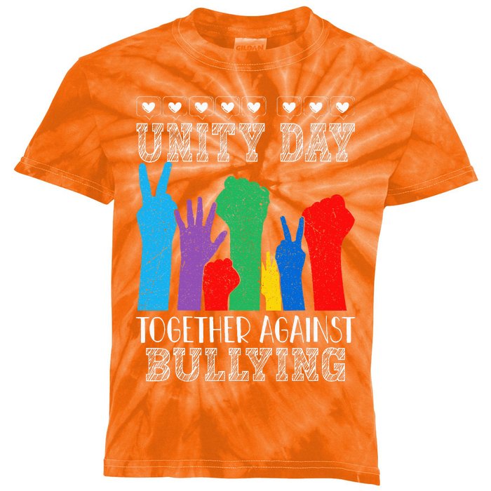 Together Against Bullying Orange Anti Bully Unity Day Kids Tie-Dye T-Shirt