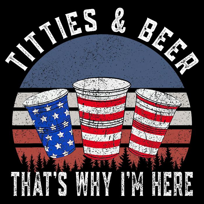 Titties And Beer ThatS Why IM Here Funny Beer 4th Of July Zip Tote Bag