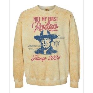 Take America Back Trump Cowboy Rodeo Election 2024 Colorblast Crewneck Sweatshirt