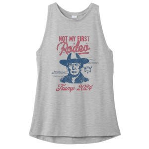 Take America Back Trump Cowboy Rodeo Election 2024 Ladies PosiCharge Tri-Blend Wicking Tank