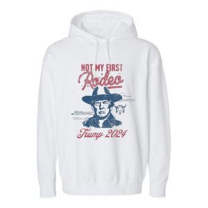 Take America Back Trump Cowboy Rodeo Election 2024 Garment-Dyed Fleece Hoodie