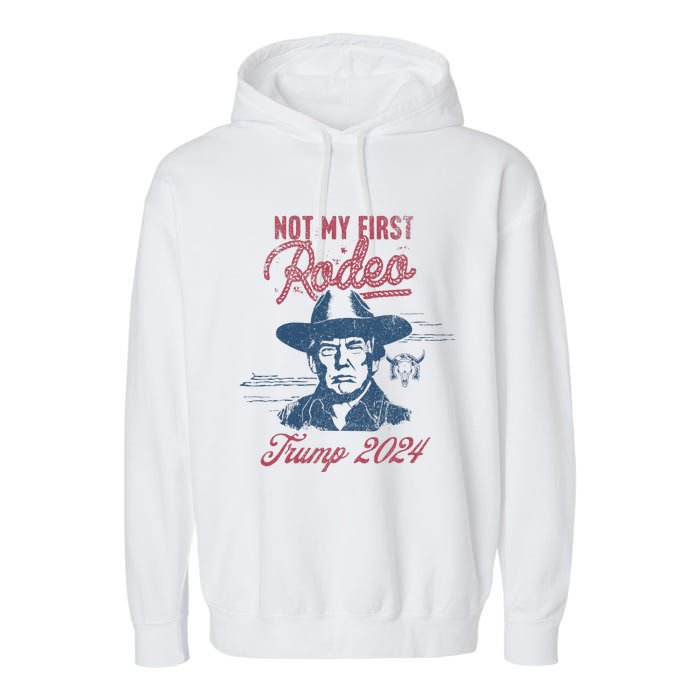 Take America Back Trump Cowboy Rodeo Election 2024 Garment-Dyed Fleece Hoodie