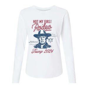 Take America Back Trump Cowboy Rodeo Election 2024 Womens Cotton Relaxed Long Sleeve T-Shirt