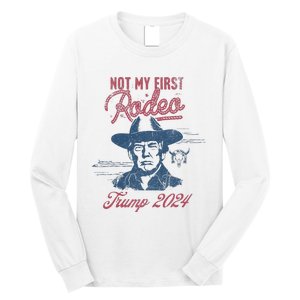 Take America Back Trump Cowboy Rodeo Election 2024 Long Sleeve Shirt