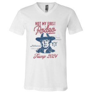 Take America Back Trump Cowboy Rodeo Election 2024 V-Neck T-Shirt