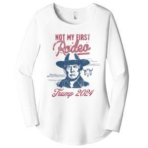 Take America Back Trump Cowboy Rodeo Election 2024 Women's Perfect Tri Tunic Long Sleeve Shirt